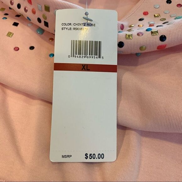 Rafaella Jeweled Top Size XL Chintz Rose Color - Picture 10 of 11